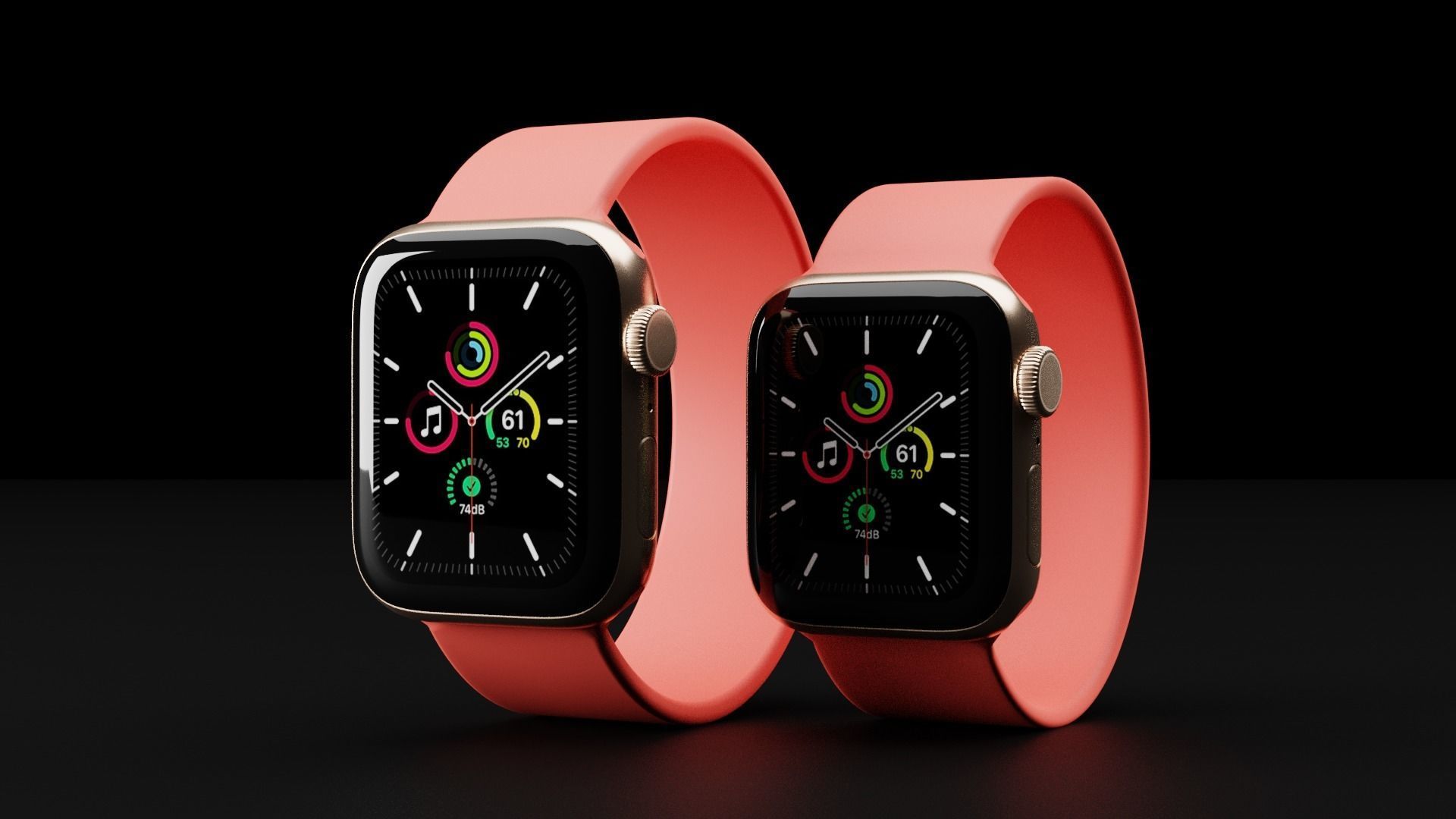 Apple Watch SE 2020 in 40 and 44 mm 3D model_2