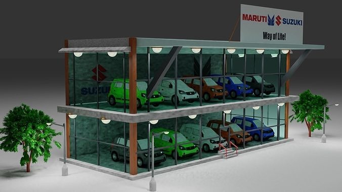 MARUTI SUZUKI CAR SHOWROOM AUTO K10 Free low-poly 3D model