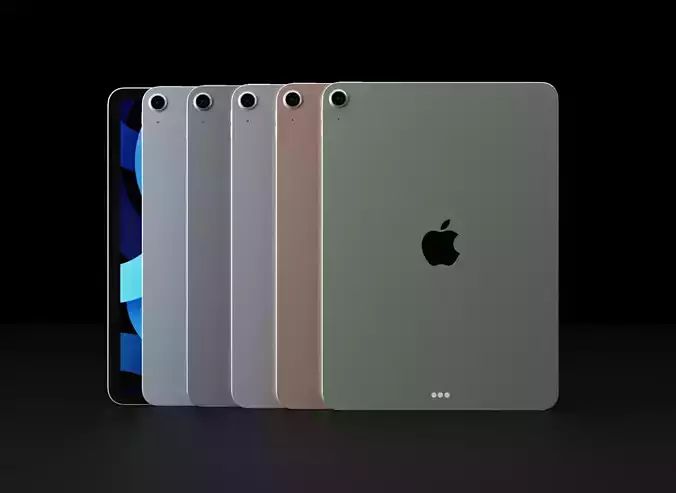Apple iPad Air 4 In All Official Colors Low-poly 3D model