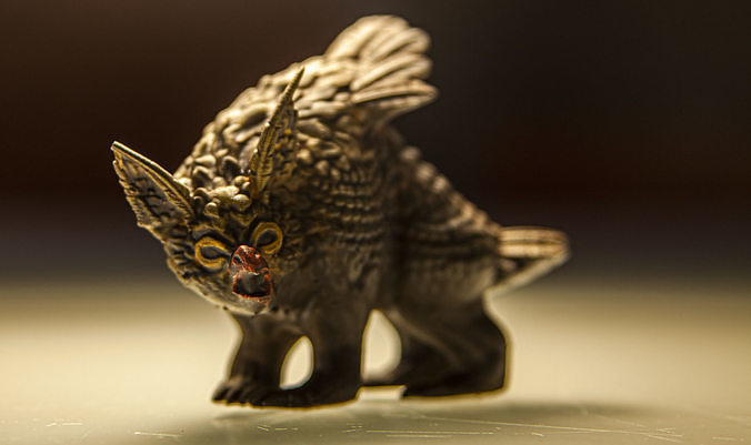 Owlbear figurine of cat with wings 3D print model