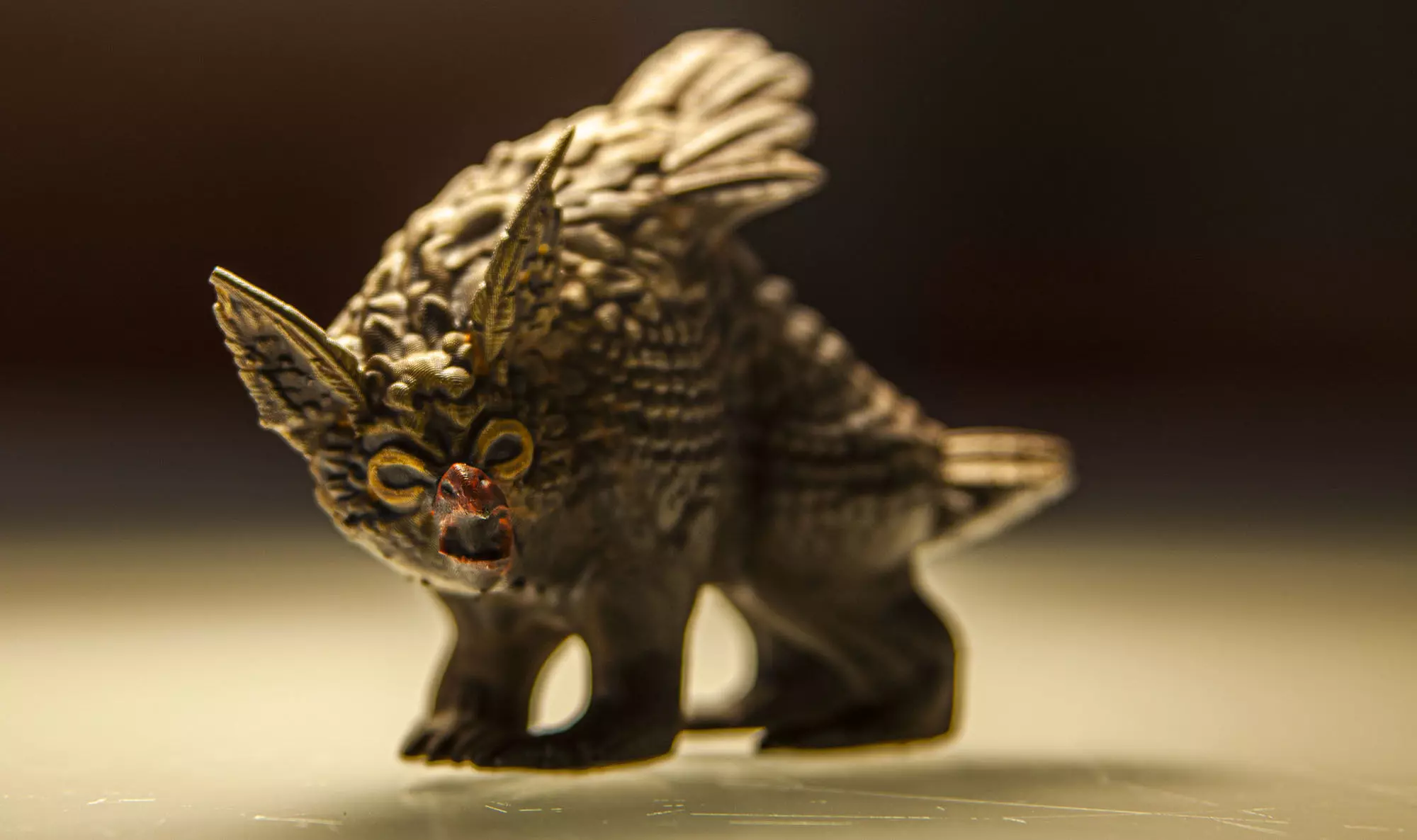 Owlbear figurine of cat with wings 3D print model
