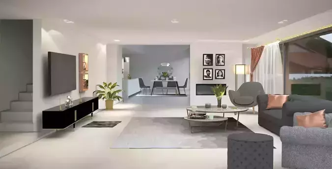 livingroom modern living room - renderings