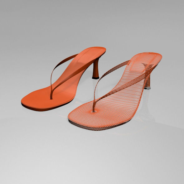 Thong Spool-Heel Sandals 01 3D model_12