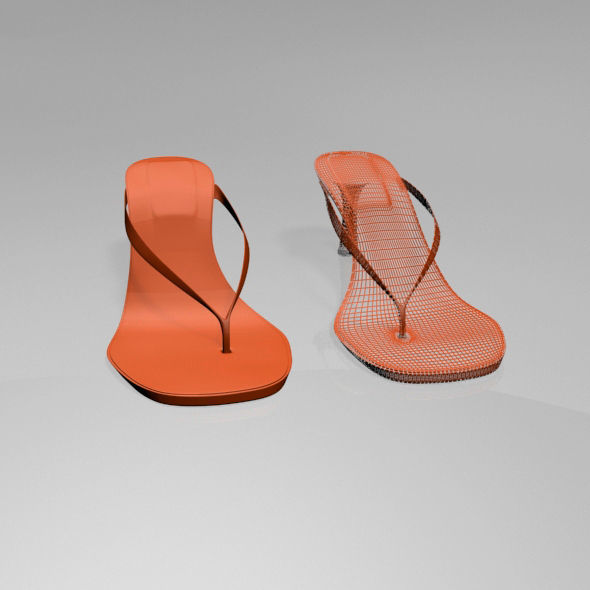 Thong Spool-Heel Sandals 01 3D model_2