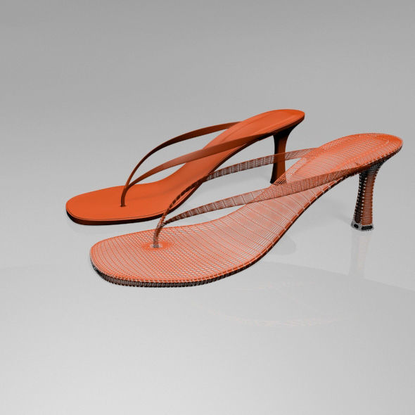 Thong Spool-Heel Sandals 01 3D model_11