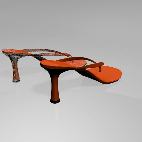Thong Spool-Heel Sandals 01 3D model_6