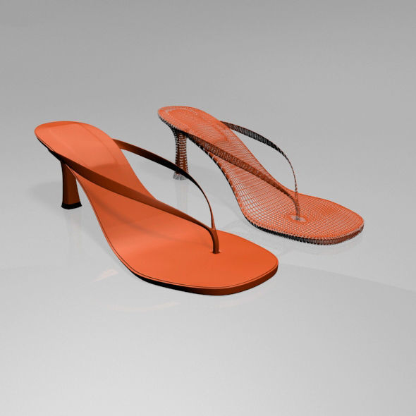Thong Spool-Heel Sandals 01 3D model_3