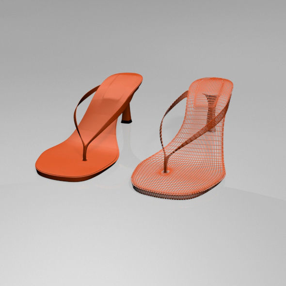 Thong Spool-Heel Sandals 01 3D model_1