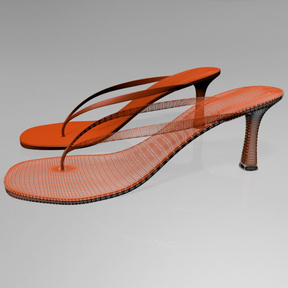 Thong Spool-Heel Sandals 01 3D model_14