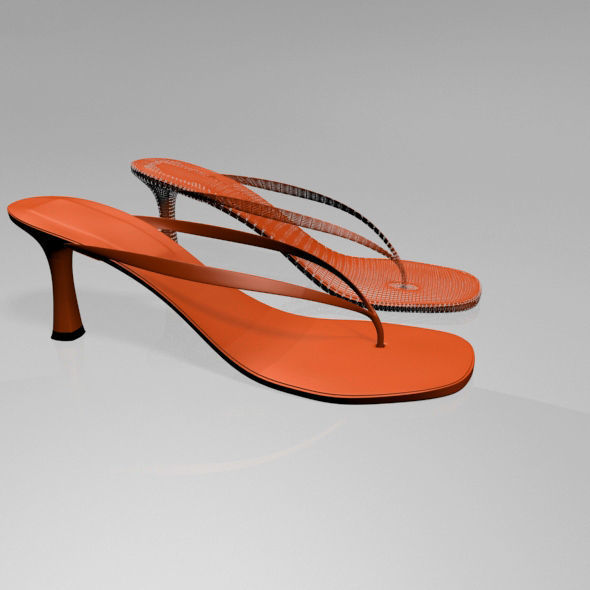 Thong Spool-Heel Sandals 01 3D model_4