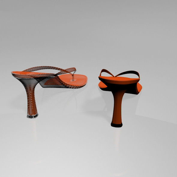 Thong Spool-Heel Sandals 01 3D model_7