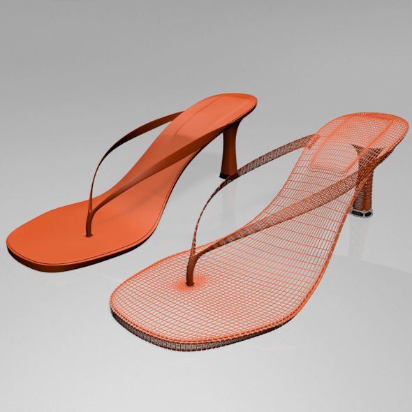 Thong Spool-Heel Sandals 01 3D model_13