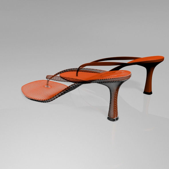 Thong Spool-Heel Sandals 01 3D model_9