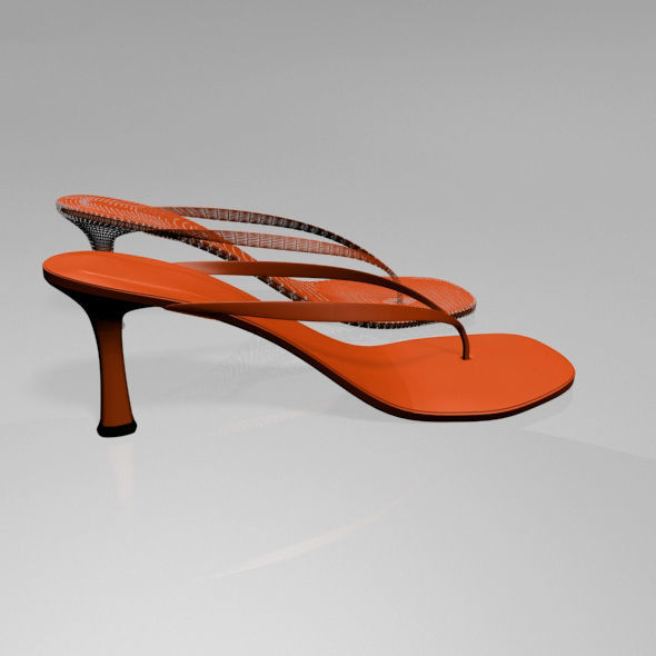 Thong Spool-Heel Sandals 01 3D model_5