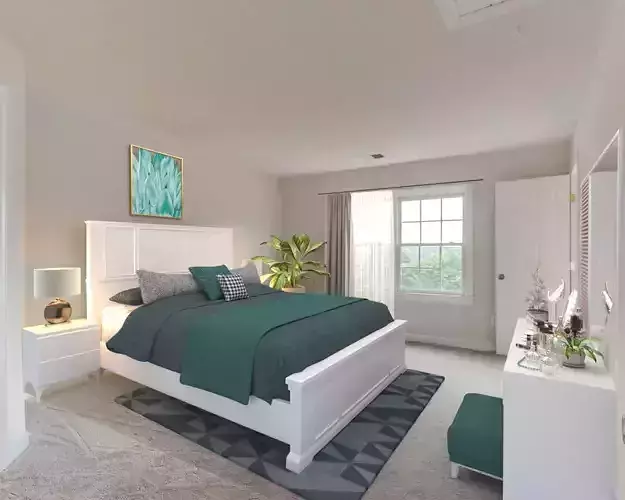 bedroom with bed and dresser