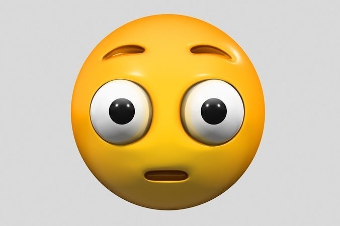 Emoji Flushed Face 3D model