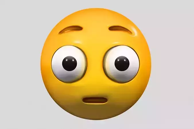 Emoji Flushed Face 3D model