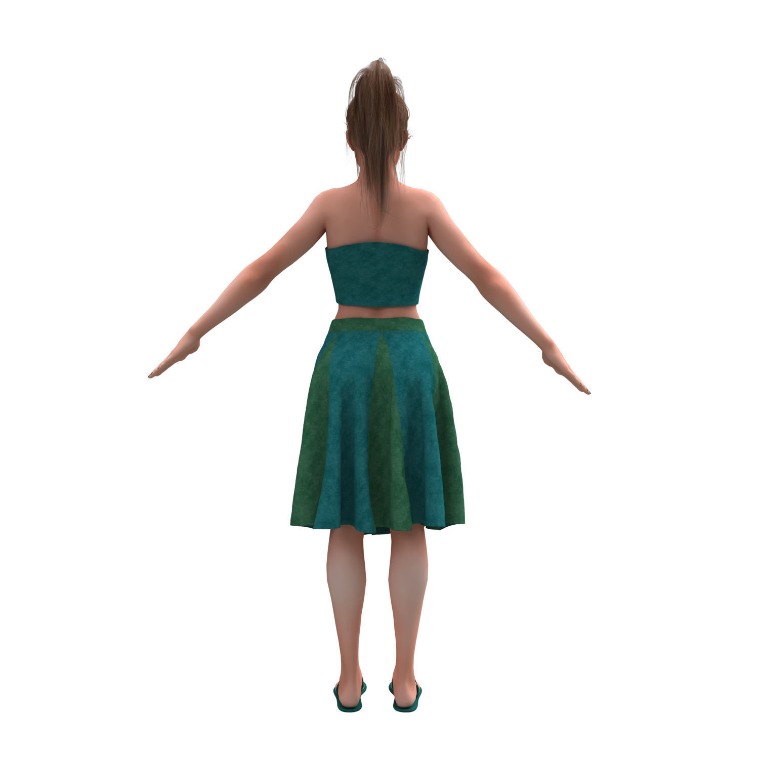 woman with clothing skirt 3D model_5