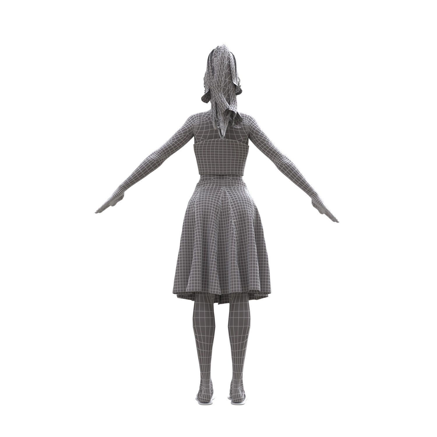 woman with clothing skirt 3D model_13