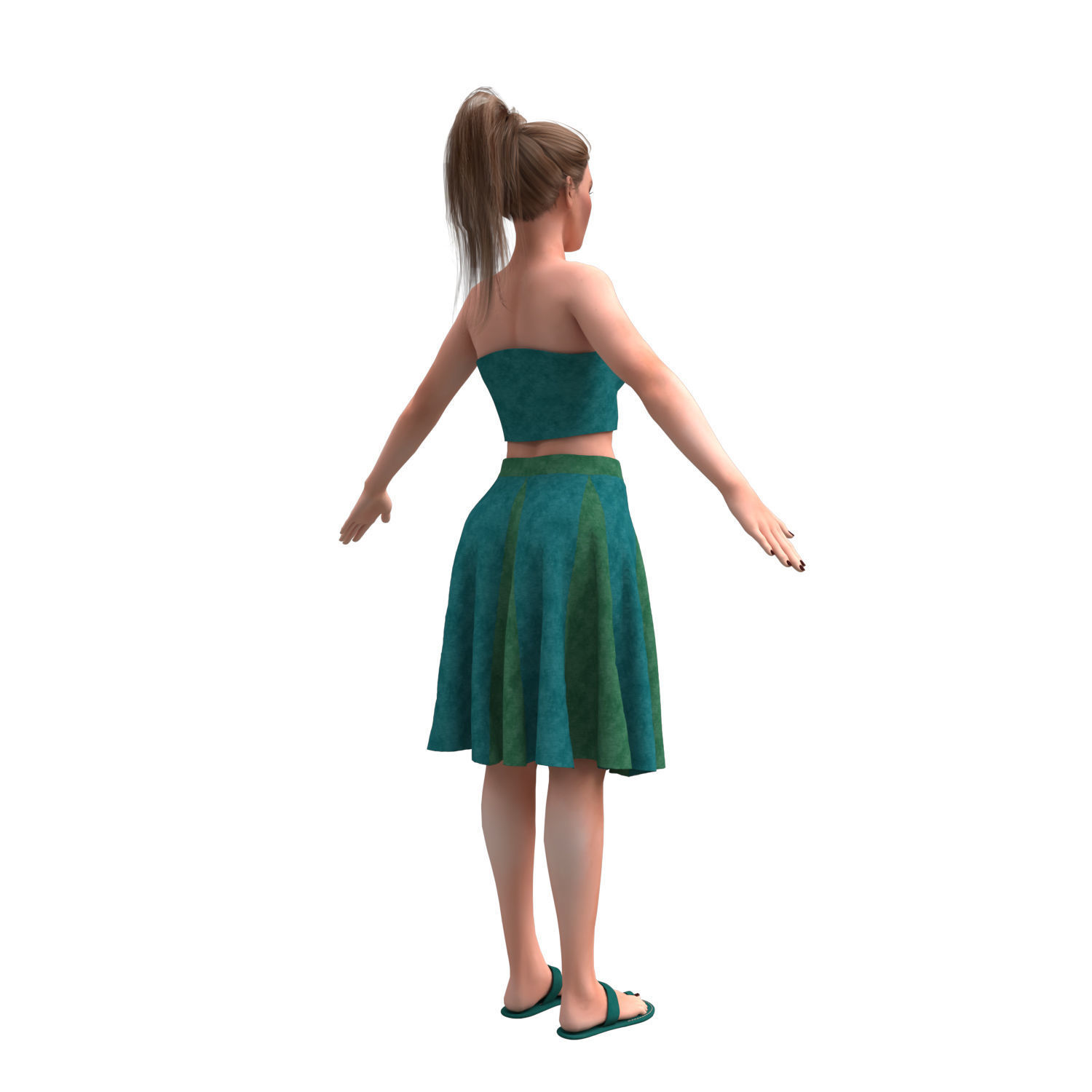 woman with clothing skirt 3D model_6