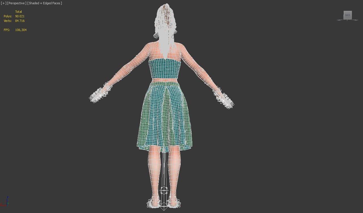woman with clothing skirt 3D model_15