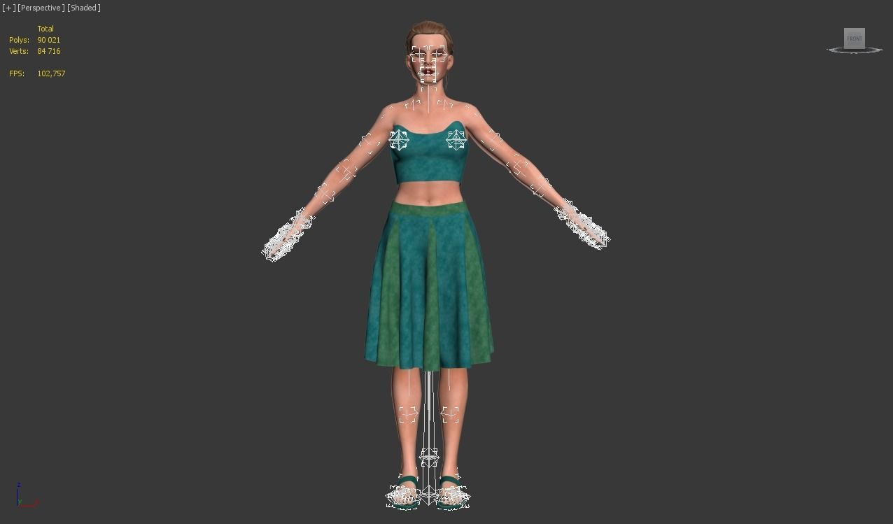 woman with clothing skirt 3D model_14