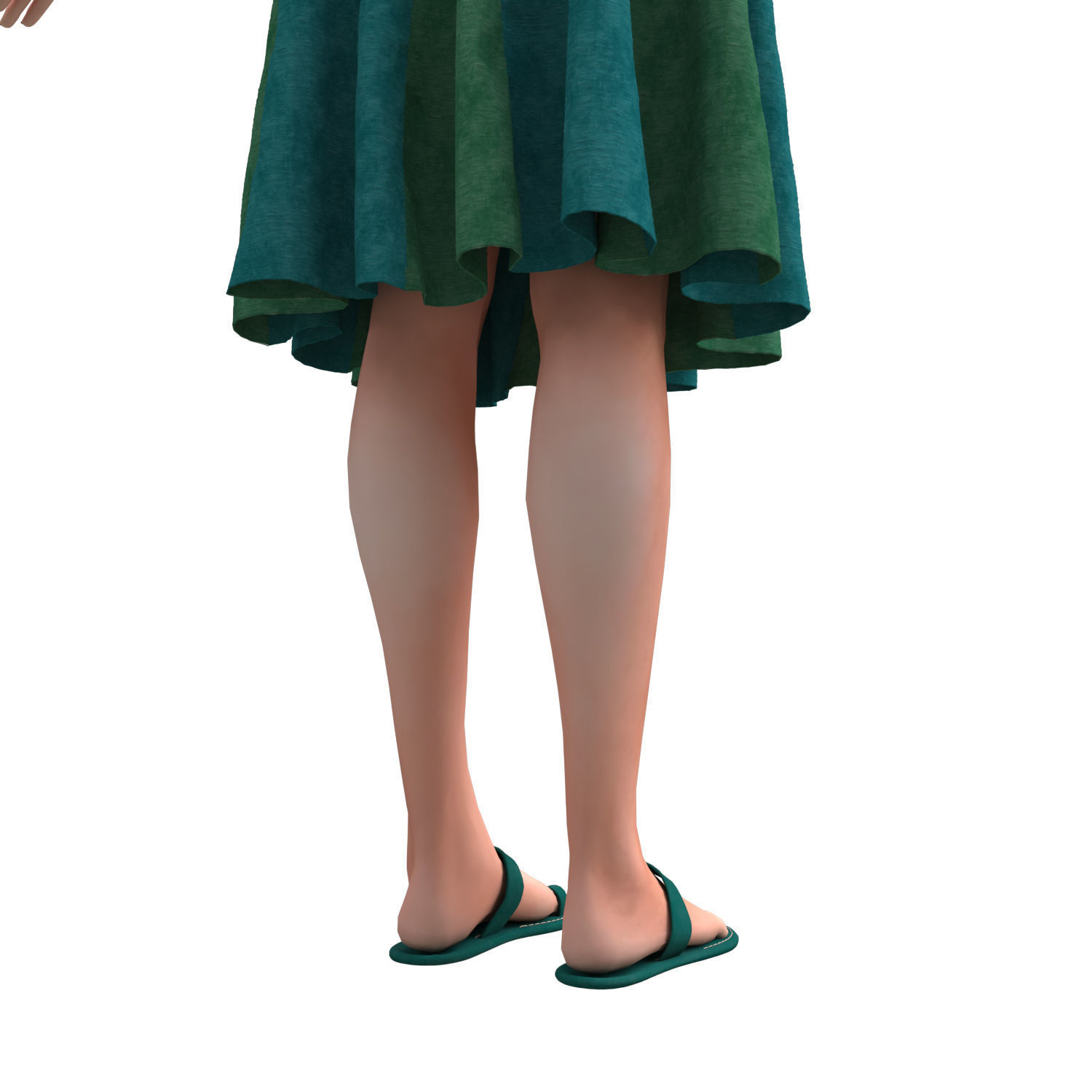 woman with clothing skirt 3D model_9