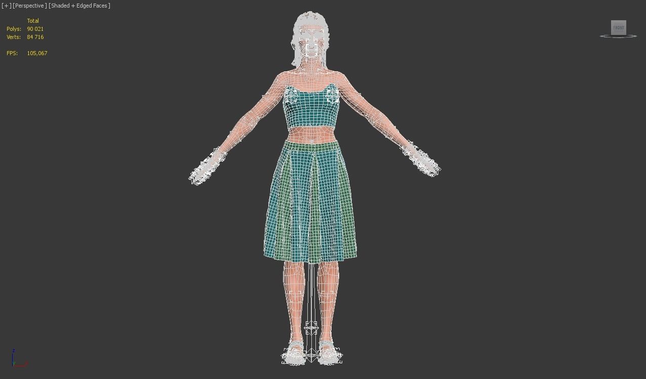 woman with clothing skirt 3D model_16