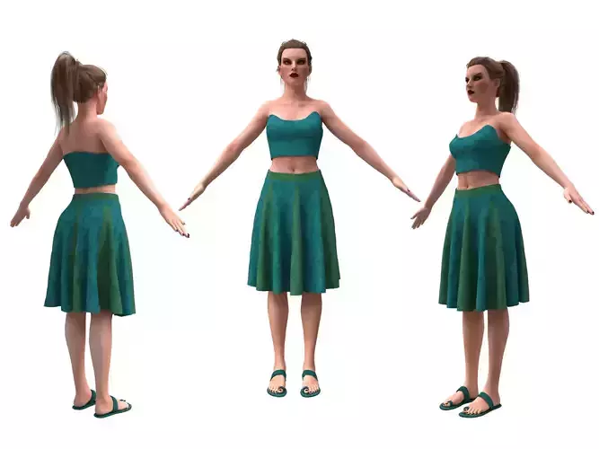 woman with clothing skirt 3D model