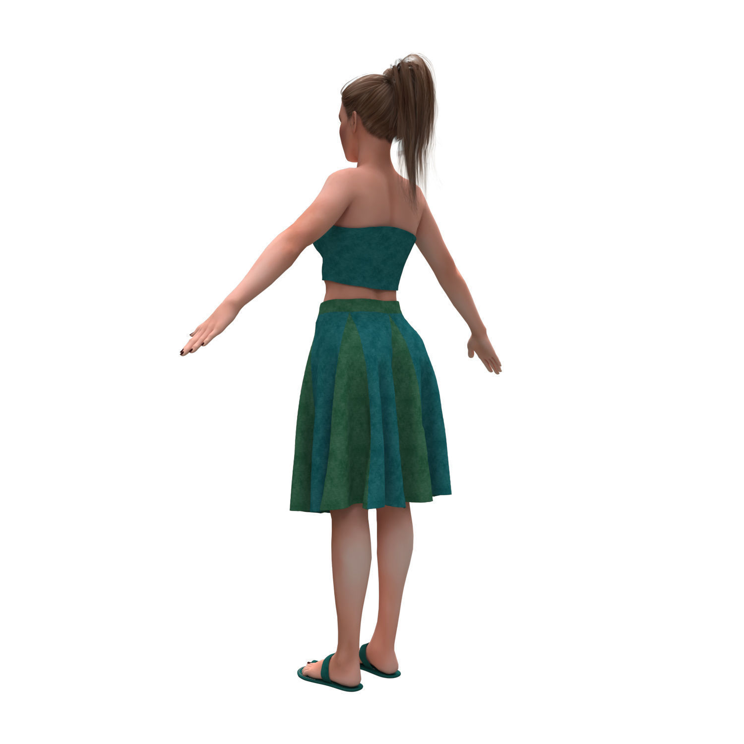 woman with clothing skirt 3D model_4