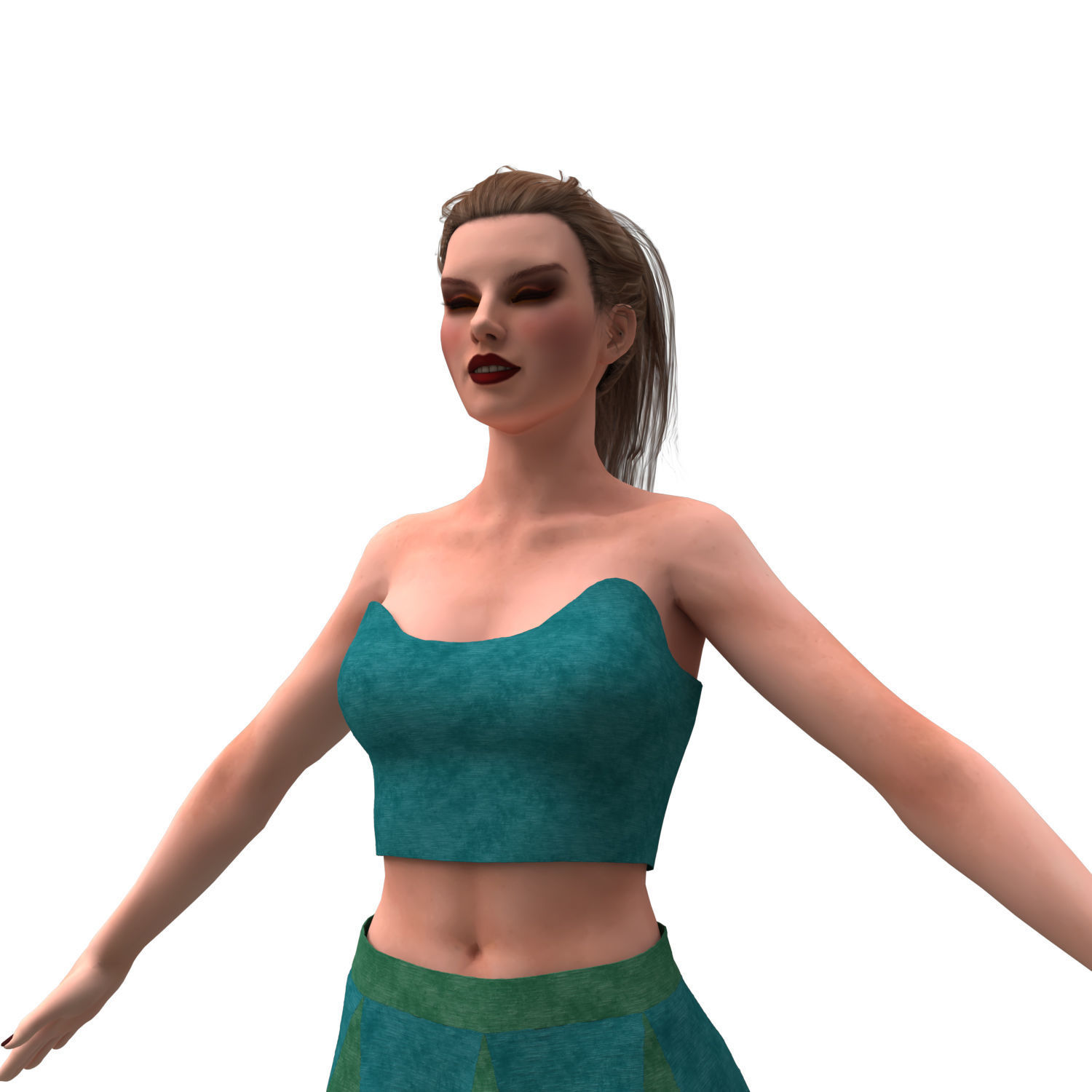 woman with clothing skirt 3D model_11