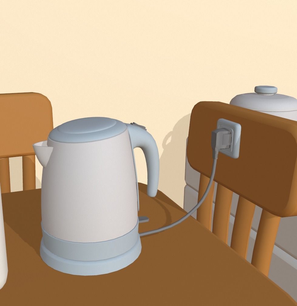 Cartoon kitchen appliance Low-poly 3D model_3