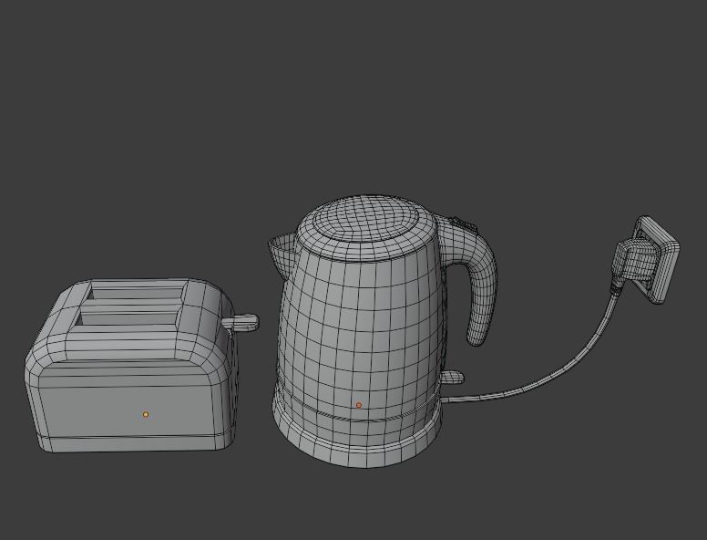 Cartoon kitchen appliance Low-poly 3D model_7