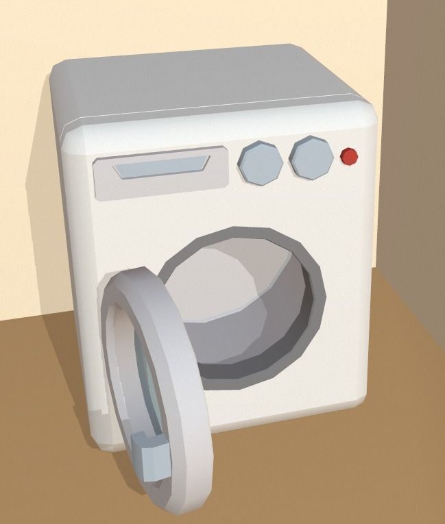 Cartoon kitchen appliance Low-poly 3D model_5