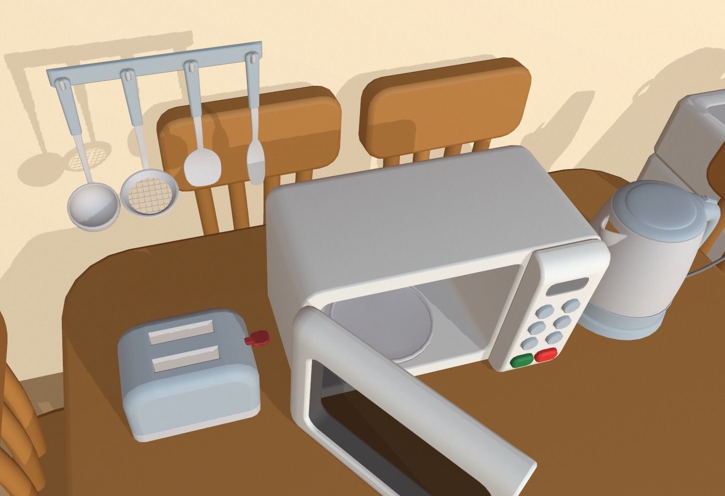 Cartoon kitchen appliance Low-poly 3D model_2