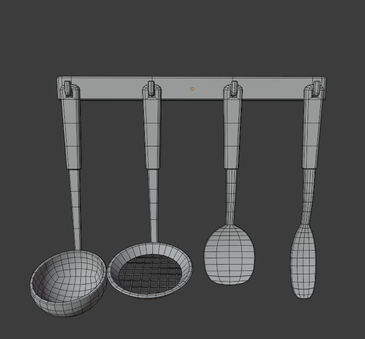 Cartoon kitchen appliance Low-poly 3D model_6