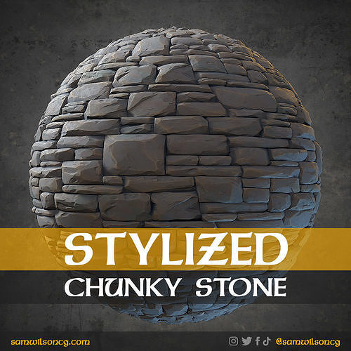 Stylized Material - Chunky Stone Wall Floor - Game Ready Texture
