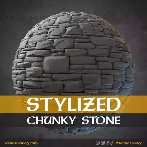 Stylized Material - Chunky Stone Wall Floor - Game Ready Texture