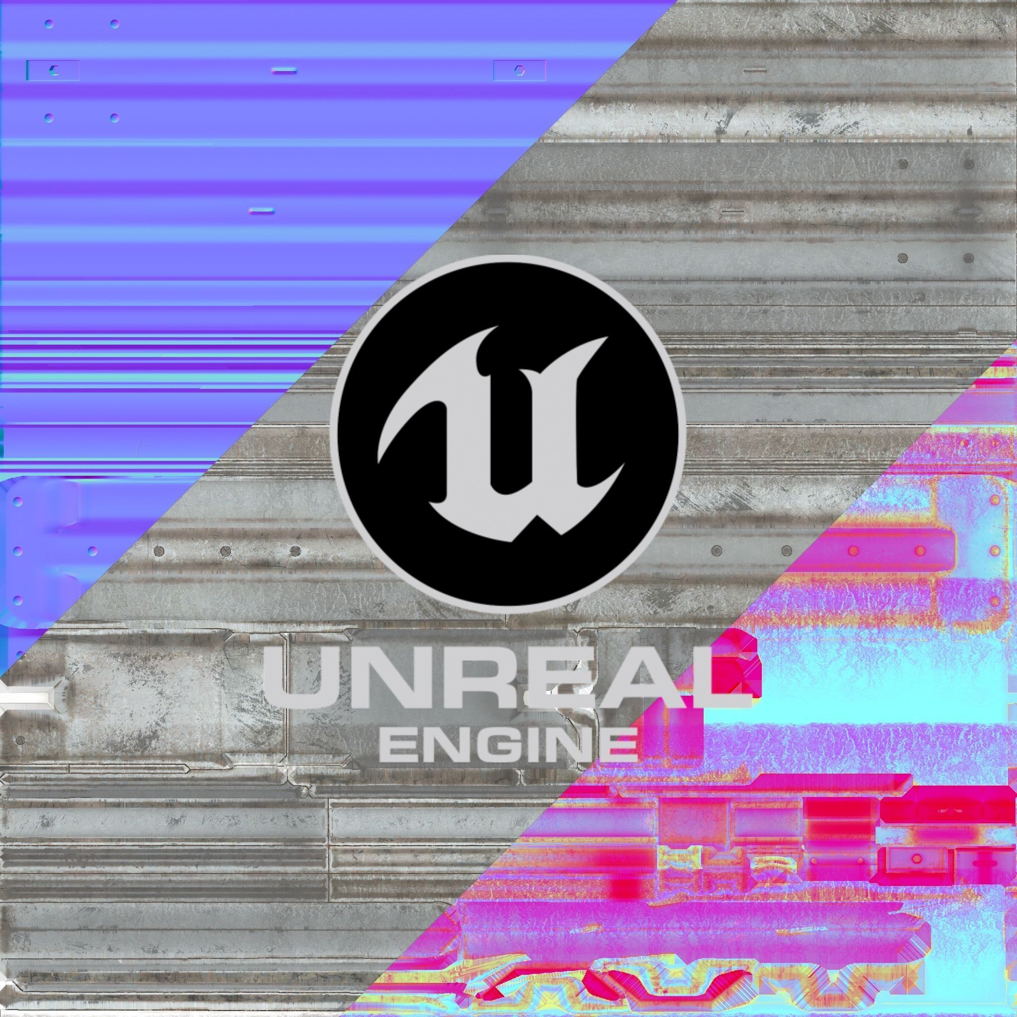 Modular - Rusty road safety barrier Kit - 3D VR  AR  game ready  Low-poly 3D model_8