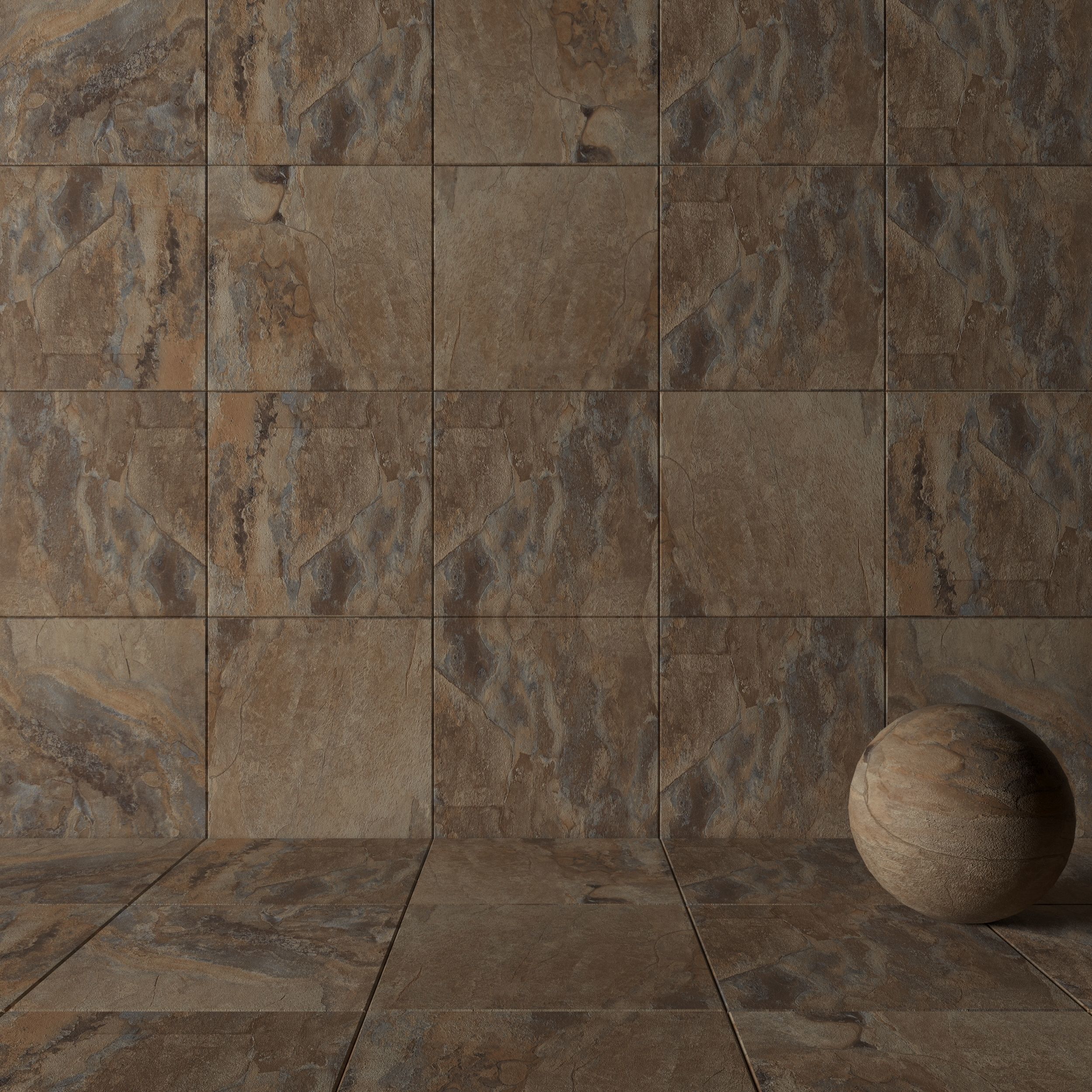 Stone Wall Tiles Key Stone Brown 80x80 Texture_2