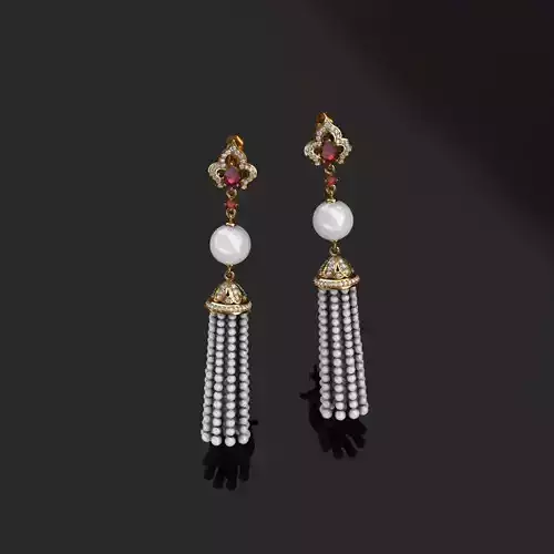 Earrings with tassels 3D print model