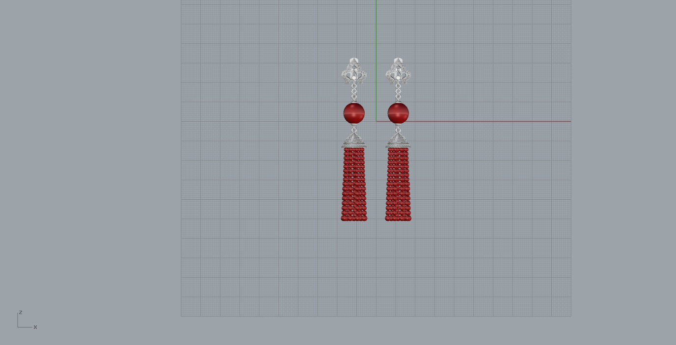 Earrings with tassels 3D print model_13