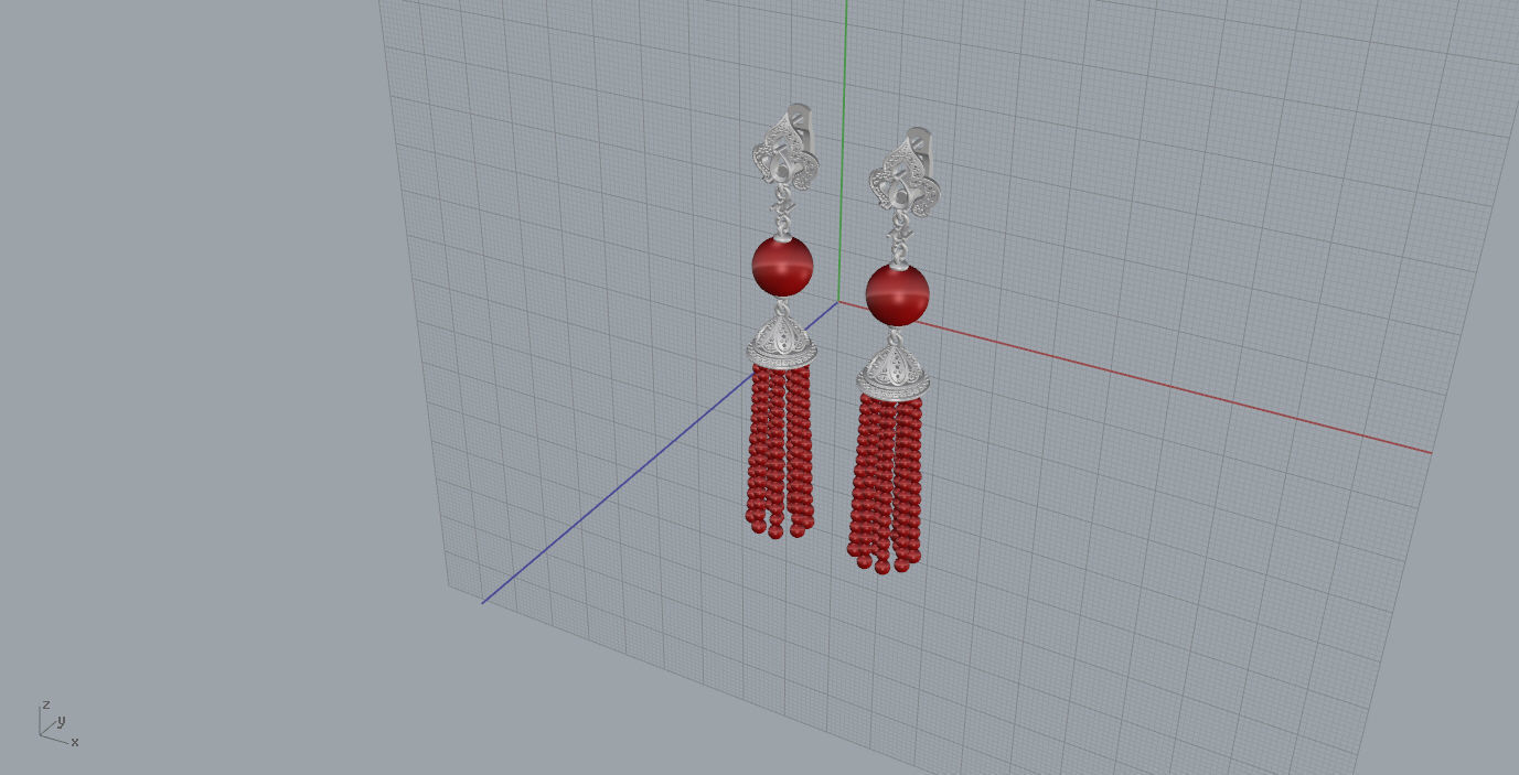 Earrings with tassels 3D print model_15