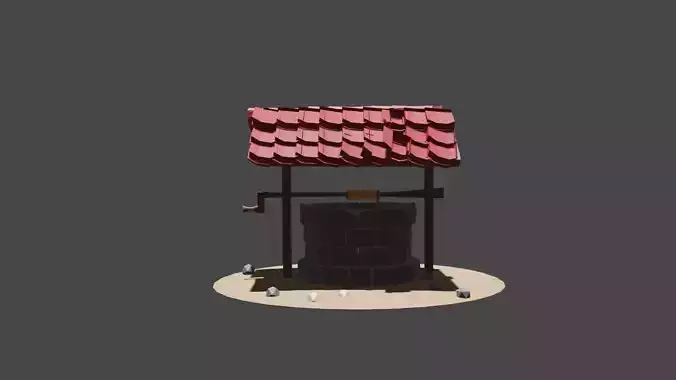 well -Realistic well for royalty free use Low-poly 3D model
