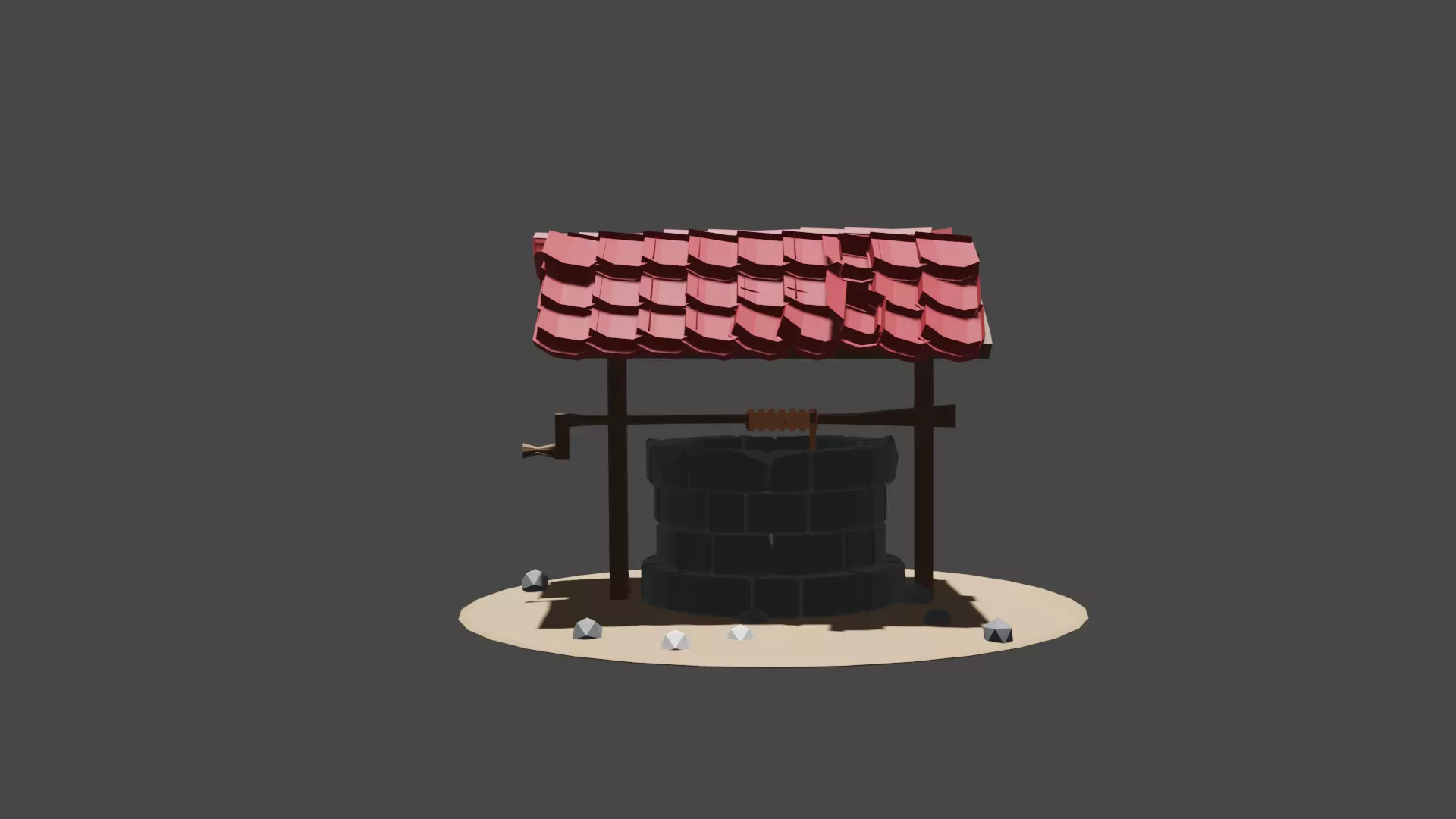 well -Realistic well for royalty free use Low-poly 3D model_0