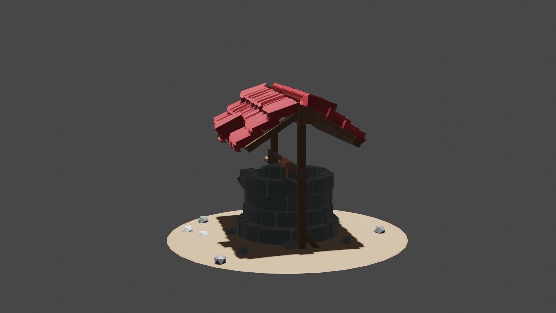 well -Realistic well for royalty free use Low-poly 3D model_2