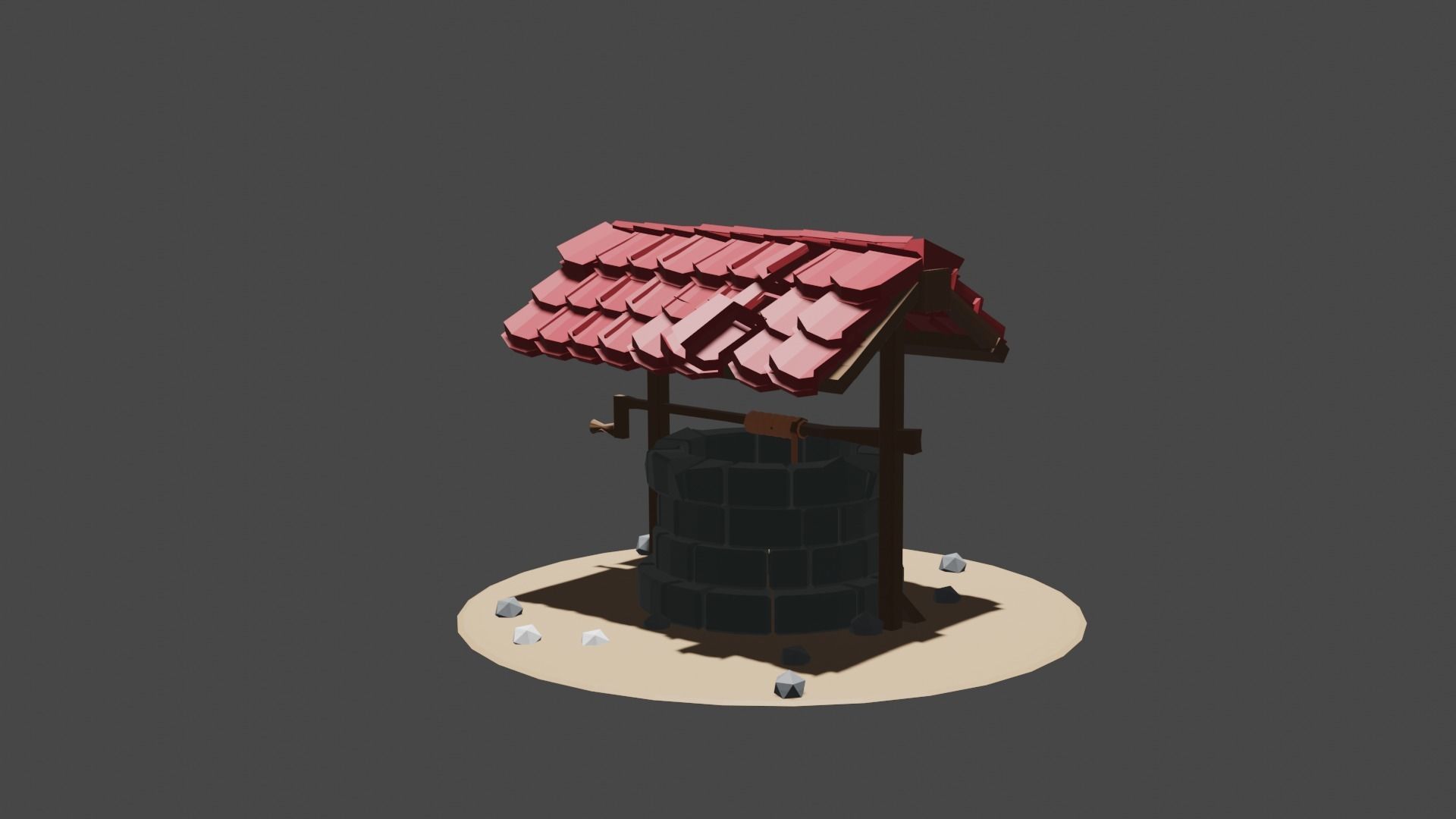 well -Realistic well for royalty free use Low-poly 3D model_1