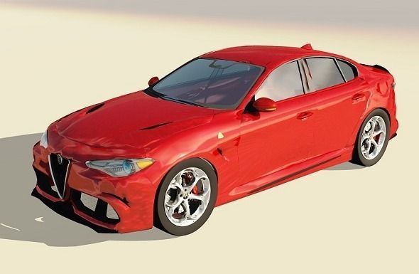 Alfa Romeo Giulia QV - 2016 Low-poly 3D model_1