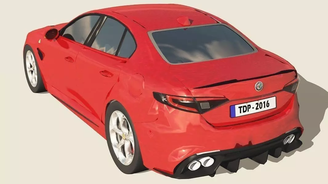 Alfa Romeo Giulia QV - 2016 Low-poly 3D model_0