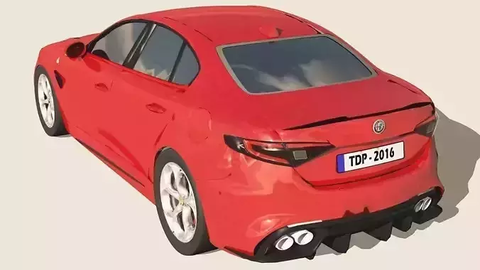 Alfa Romeo Giulia QV - 2016 Low-poly 3D model